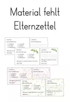 Vorschau - Anderer Materialtyp - Elternzettel - Material fehlt - Deckblatt