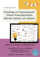 Vorschau - Arbeitsblätter - Einstieg in Französisch - bekannte Wörter - Deckblatt