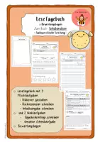 Vorschau - Arbeitsblätter - Lesetagebuch Sofabanditen - fachspezifische Leistung mit Bewertungsbogen - Deckblatt