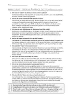 Vorschau - Arbeitsblätter - AB mit Fragen zum Thema "Die Anfänge des Islam" + Lösungsblatt - Seite 1