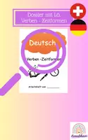 Vorschau - Stationenlernen - Deutsch Zeitformen Arbeitsdossier mit Lösungen - Deckblatt
