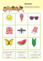 Vorschau - Arbeitsblätter - DAZ-Wortschatz: Sommer - Differenzierte Lernrätsel zur Sprachförderung - Seite 1