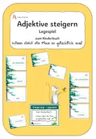 Vorschau - Stationenlernen - Steigerung Legespiel - Wieso sieht die Maus so glücklich aus? - Deckblatt