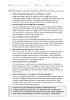 Vorschau - Arbeitsblätter - AB mit Fragen zum Thema "Europa im Mittelalter" + Lösungsblatt - Seite 1