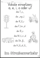 Vorschau - Arbeitsblätter - Vokale einsetzen "Im Straßenverkehr" DaZ / DaF / Deutsch - Seite 2