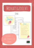 Vorschau - Arbeitsblätter - Monatsgedicht Juni (Grundschule Klasse 3/4) Sommer - Deckblatt
