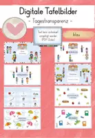 Vorschau - Präsentationen/Tafelbilder - Digitale Tafelbilder: Tagestransparenz (blau) - Deckblatt