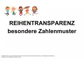 Vorschau - Präsentationen/Tafelbilder - besondere Zahlenmuster Reihentransparenz - Seite 1