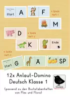 Vorschau - Stationenlernen - Anlaut Domino (passend zu Flex und Flora), Deutsch 1. Klasse - Deckblatt