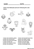 Aperçu - Feuilles d'exercices - Colorions Halloween en anglais ! - Page 3