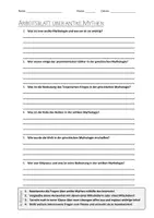 Vorschau - Arbeitsblätter - AB mit Fragen zum Thema "Antike Mythen" + Lösungsblatt - Deckblatt
