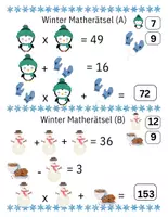 Vorschau - Stationenlernen - Winter Mathematikrätsel (Level 1) - Seite 2