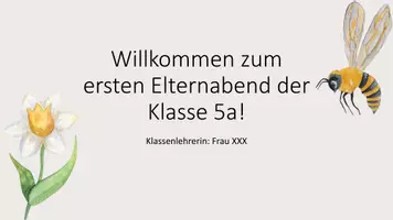 Vorschau - Präsentationen/Tafelbilder - Powerpoint-Präsentation - erster Elternabend einer 5. Klasse (Bienen-Motto) - Seite 3