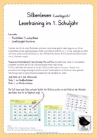 Vorschau - Stationenlernen - Lesetraining mit Leseteppich Nr. 3 - Silben lesen im 1. Schuljahr (passt zu Flex und Flora) - Seite 1