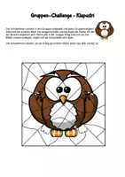 Vorschau - Arbeitsblätter - Gruppenchallenge: KLAPUSTRI (Eule) - Seite 1