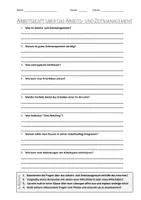 Vorschau - Arbeitsblätter - AB mit Fragen zum Thema "Arbeits- und Zeitmanagement" + Lösungsblatt + Mindmap + Infografik - Deckblatt