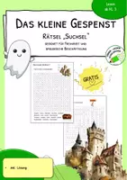 Vorschau - Arbeitsblätter - Das kleine Gespenst - Suchsel - Deckblatt