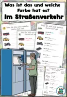 Vorschau - Arbeitsblätter - "Was ist das und welche Farbe hat es?" Personalpronomen - Im Straßenverkehr - DaZ / DaF / Deutsch - Deckblatt