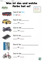 Vorschau - Arbeitsblätter - "Was ist das und welche Farbe hat es?" Personalpronomen - Im Straßenverkehr - DaZ / DaF / Deutsch - Seite 3
