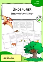 Vorschau - Arbeitsblätter - Dinosaurier - Lesezuordnungskarten - Deckblatt