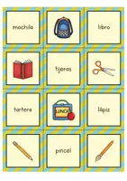 Vorschau - Spiele - Schulsachen Spanisch – Memo-Spiel Wortschatz (Materiales Escolares) - Seite 1