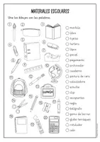 Vista previa - Hojas de trabajo - Materiales escolares: hoja de ejercicios para primaria - página 1