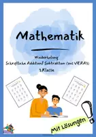 Vorschau - Arbeitsblätter - Mathematik 3.Klasse | Wiederholung Schriftliche Addition/Subtraktionmit Lösungen 🧮 - Deckblatt
