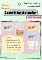 Vorschau - Mal- und Bastelvorlagen - Geburtstagskalender Torte - Basisschrift - Deckblatt