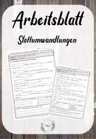 Vorschau - Arbeitsblätter - Arbeitsblatt: Stoffumwandlungen - Deckblatt