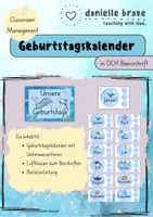 Vorschau - Mal- und Bastelvorlagen - Geburtstagskalender Unterwassertiere in Basisschrift - Deckblatt