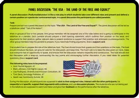 Vorschau - Aufgabenkarten - The USA - The Land of the Free and Equal? (Panel Discussion) #demokratiestärken - Seite 3