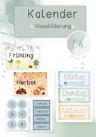 Vorschau - Präsentationen/Tafelbilder - Kalender - Jahreszeiten - Jahr - Monate - Tag - Wochentage - Deckblatt
