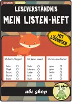 Vorschau - Arbeitsblätter - Mein Listen-Lese-Heft: Lesetraining für die 1. und 2. Klasse - Deckblatt