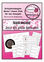 Vorschau - Stundenentwürfe - Meine Ziele für das neue Schuljahr - Darts - Deckblatt