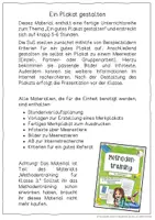 Vorschau - Unterrichtsreihen - Ein Plakat erstellen (Plakat) - Klasse 3 und 4 - Seite 1