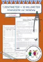 Vorschau - Arbeitsblätter - Arbeitsblätter - "Zentimeter" Längen - mit Lösung - Deckblatt