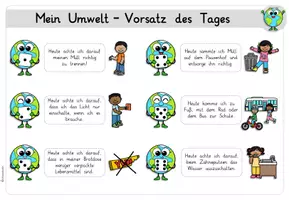 Vorschau - Arbeitsblätter - Earth Day - Umwelt-Vorsätze würfeln - Seite 2