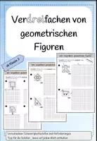 Vorschau - Arbeitsblätter - Vergrößern geometrischer Figuren: Verdreifachen - Deckblatt