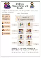 Vorschau - Bildkarten - Klassendienste Regeln Schilder pastell Classroom Management Klassenraumorganisation Dienste Aufgaben - Seite 1