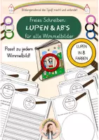 Vorschau - Arbeitsblätter - Freies Schreiben: Lupen und AB's für Wimmelbilder - Deckblatt