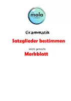 Vorschau - Merkblätter - Satzglieder bestimmen - Merkblatt - Deckblatt