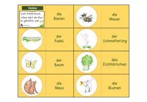 Vorschau - Stationenlernen - Wortdomino - Wieso sieht die Maus so glücklich aus? - Seite 1