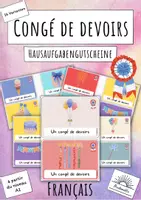 Vorschau - Mal- und Bastelvorlagen - Congé de devoirs: Hausaufgabengutscheine (Französisch) - Deckblatt