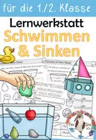 Vorschau - Unterrichtsreihen - Schwimmen und Sinken - Lernwerkstatt mit Experimenten und Bastelvorlagen - Deckblatt