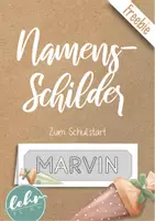 Vorschau - Mal- und Bastelvorlagen - Namensschilder Schulstart - personalisierbar für den 1. Schultag - Deckblatt