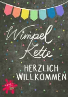 Vorschau - Mal- und Bastelvorlagen - Wimpelkette / Girlande HERZLICH WILLKOMMEN in den Farben des Regenbogens - Deckblatt