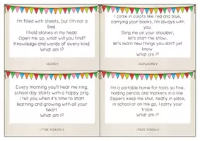 anteprima - Materiale di supporto/inclusione - Ritorno a scuola: attività di lettura in inglese | Back to School RIDDLES - Reading skills activity - Pagina 2