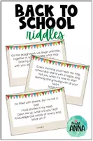Vista previa - Juegos / Gamificación - Back to School RIDDLES - Reading skills activity - Portada