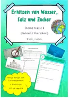 Vorschau - Arbeitsblätter - Erhitzen von Wasser - Salz - Zucker - Experiment und Protokoll - Deckblatt