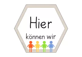 Vorschau - Poster - Türdeko Sechsecke "Hier können wir" - bunte Variante - Seite 2